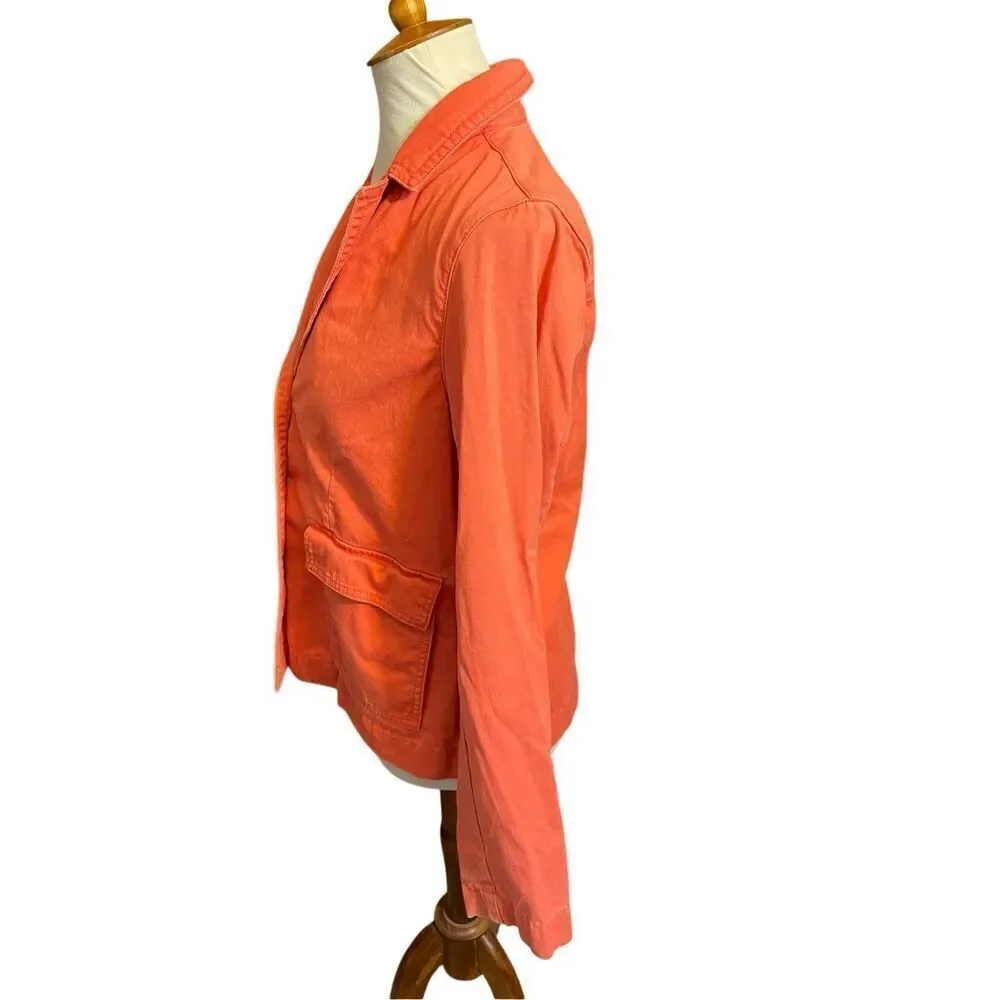 Eddie Bauer Legend Wash Coral Button Down Long Sleeve Utility Style Jacket Size
